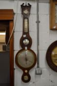 A Georgian mahogany barometer/thermometer, signed I Reeves, Cranley.