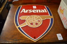 A cast iron Arsenal football sign.