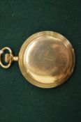 A gilt metal hunter pocket watch.