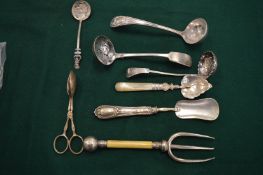 Sifter spoons, cake fork and other items.