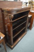 A good Victorian rosewood standing open bookcase.