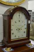 A good Georgian mahogany bracket clock with fusee movement, with strike and repeat mechanism, the