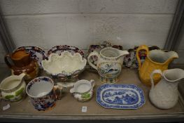 Decorative jugs and other porcelain.