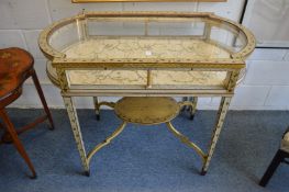 An unusual and decorative faux ivory bijouterie table.
