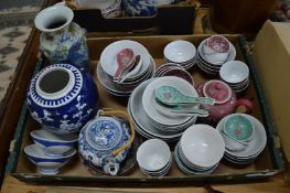 Quantity of Chinese ceramics to include numerous bowls, a vase, ginger jar etc.