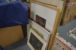 A group of six decorative modern prints.