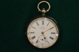 A silver cased pocket watch.