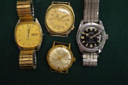 Four gentlemans wristwatches to include an Omega Seamaster Quartz watch.