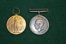 Two WWI medals awarded to 26015 Private F W Harris, Wiltshire Regiment.