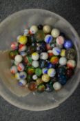 A quantity of marbles.