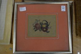 Floral study, colour print and two figure studies.