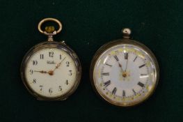 Two silver cased pocket watches.