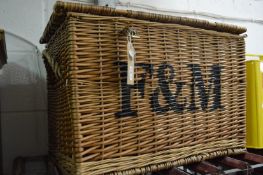 A wicker hamper.