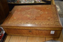 A gilt decorated embossed leather box and similar waste paper bin.