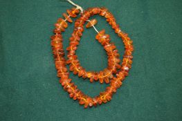 Amber bead necklace.