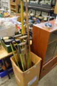 Box of gardening tools etc.