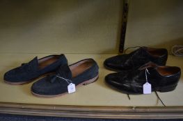 A pair of Loake mens black brogues, size 11 and a pair of loafers.