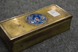 An enamel decorated plated box.