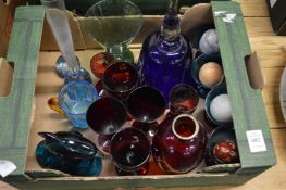 Collection of colourful glassware.