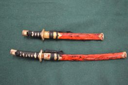 A miniature Japanese Daisho.