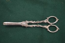 Pair of plated grape scissors.