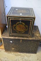 Two Eastern lacquer storage boxes.
