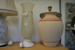 Two decorative table lamps.