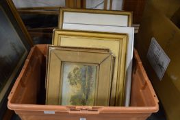 A box of paintings.