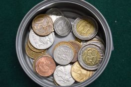 A small group of coins.