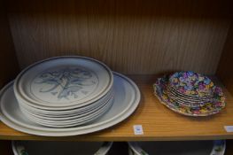Quantity of Royal Doulton Inspiration dinnerware and a group of Old Foley chintz bowls.