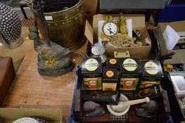 Miscellaneous items to include mantel clock, bookends, door stops etc.