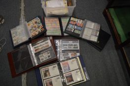 Quantity of stamp albums and first day covers, many in albums.