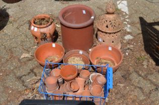 Terracotta plant pots.