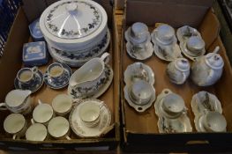 Quantity of decorative china to include Wedgwood Kutani Crane coffee cups and saucers, Royal Doulton