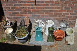A quantity of garden planters, ornaments etc.