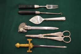 Button hooks, grape scissors etc.