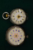 Two silver cased pocket watches.