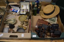 Miscellaneous collectables to include two binoculars, cased.