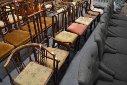 Seven various chairs.