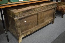 An 18th century oak coffer.