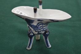 Chinese blue and white porcelain libation cup.
