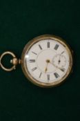 A silver cased pocket watch.