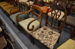 Three various 19th century dining chairs.