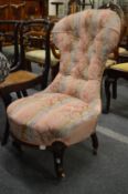 Victorian button upholstered nursing chair.