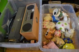 Music system, model pigs etc.