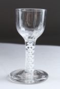 A GEORGIAN FIRING GLASS with white air twist stem. 4ins high.