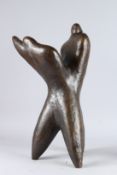 A LARGE ABSTRACT FIGURAL BRONZE, indistinctly signed.