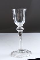A GEORGIAN CORDIAL GLASS with plain bowl. 6ins high.