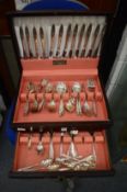 A CANTEEN OF PLATED CUTLERY.