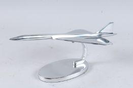 A CHROME CONCORDE. 16ins high.